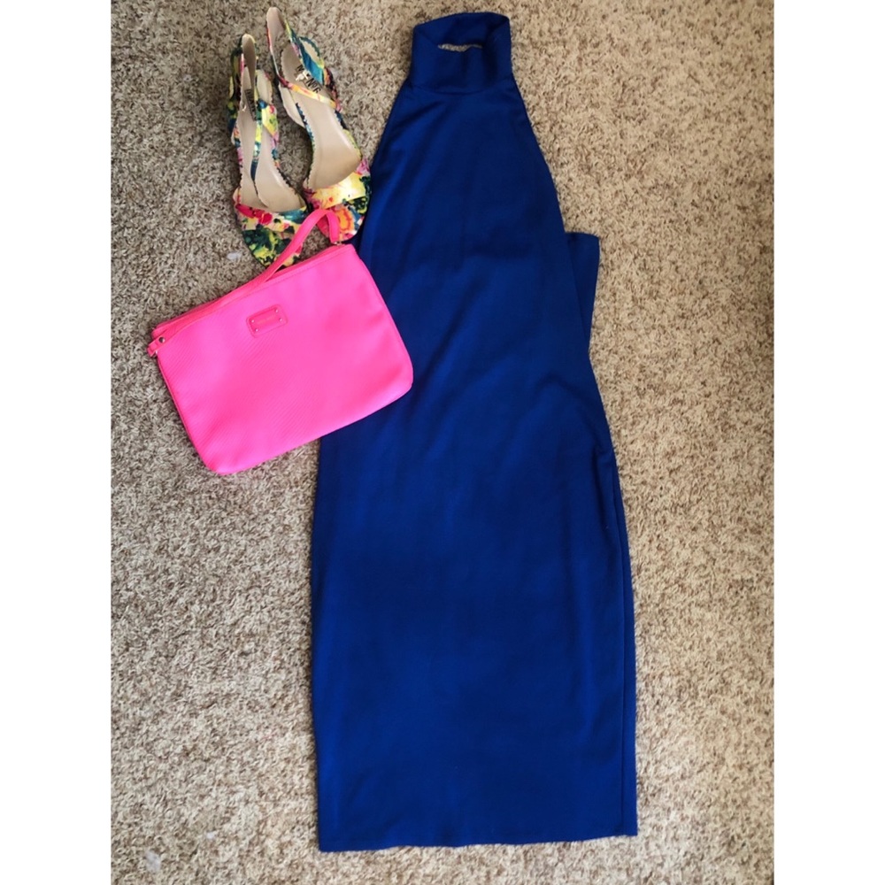 Blue halter dress